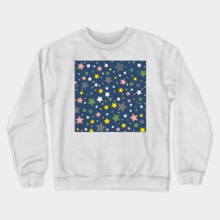 Colourful Constellation of Stars on Blue Background Crewneck Sweatshirt
